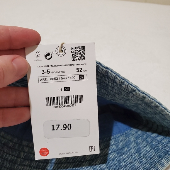 ❌️SOLD❌️Zara Washed Denim Bucket Hat Size 3-5 Years - Picture 5 of 5